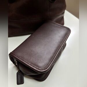 Vintage coach cosmetic zip pouch with mirror